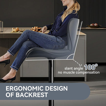 Faux Leather Bar Stools, Swivel with Backrest & Footrest, Kitchen Island