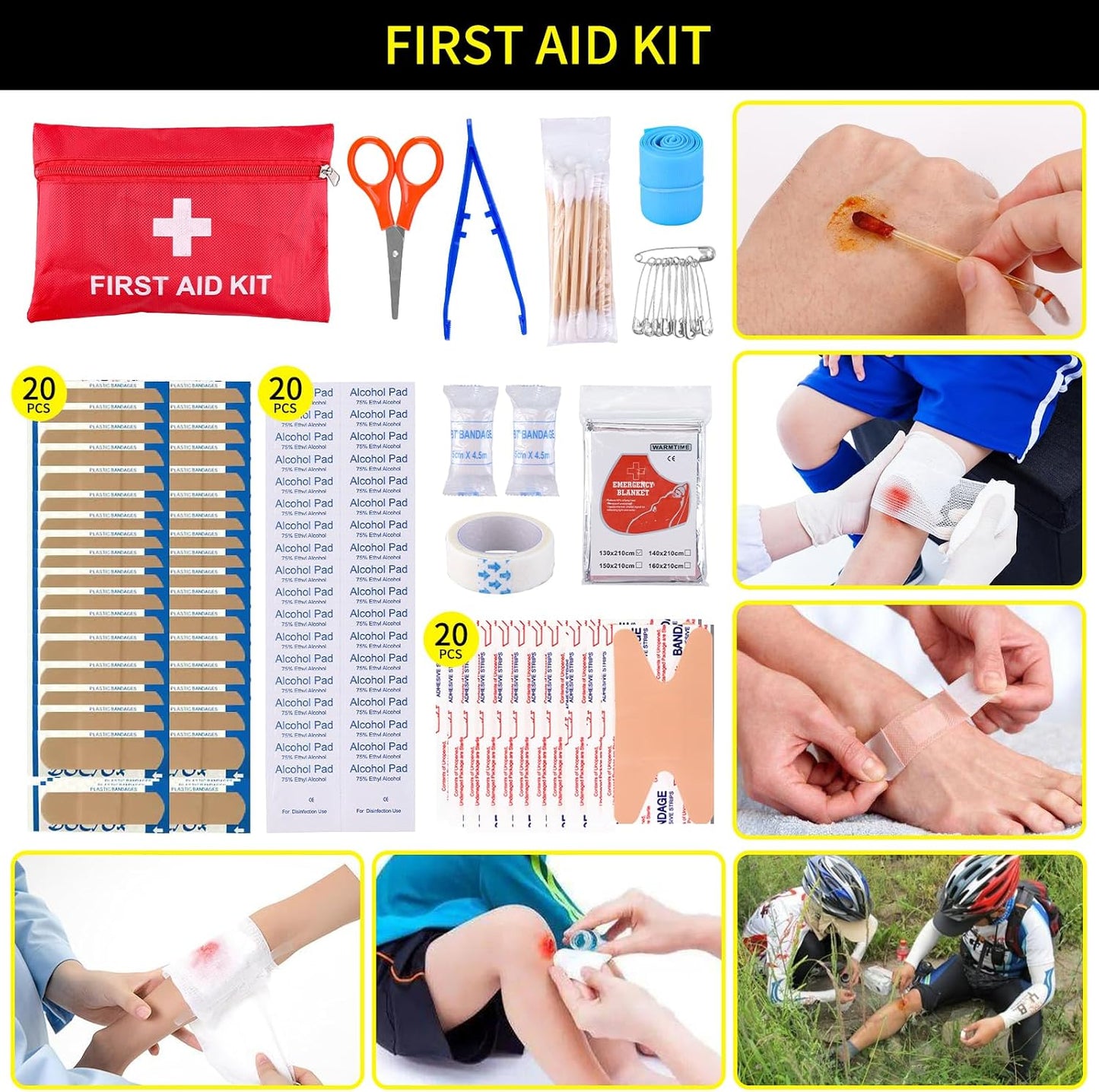 160-Piece Survival & First Aid Kit with MOLLE Bag – Emergency Camping & Outdoor Gear for Men & Women