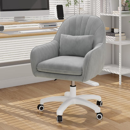 Velvet Swivel Office Chair, Ergonomic Vanity & Dressing Table Chair, 150kg Capacity