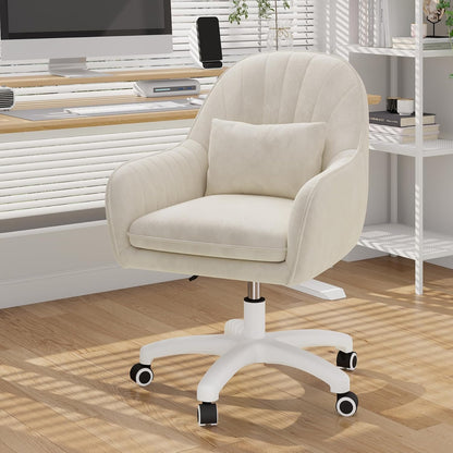 Velvet Swivel Office Chair, Ergonomic Vanity & Dressing Table Chair, 150kg Capacity