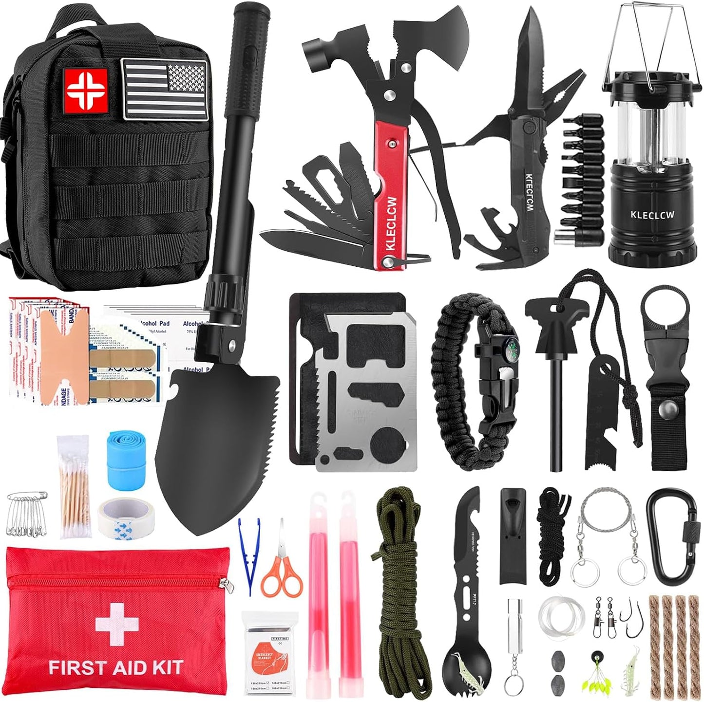 160-Piece Survival & First Aid Kit with MOLLE Bag – Emergency Camping & Outdoor Gear for Men & Women