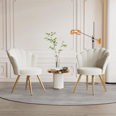 Velvet Accent Chair with Gold Metal Legs