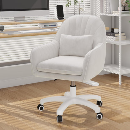 Velvet Swivel Office Chair, Ergonomic Vanity & Dressing Table Chair, 150kg Capacity
