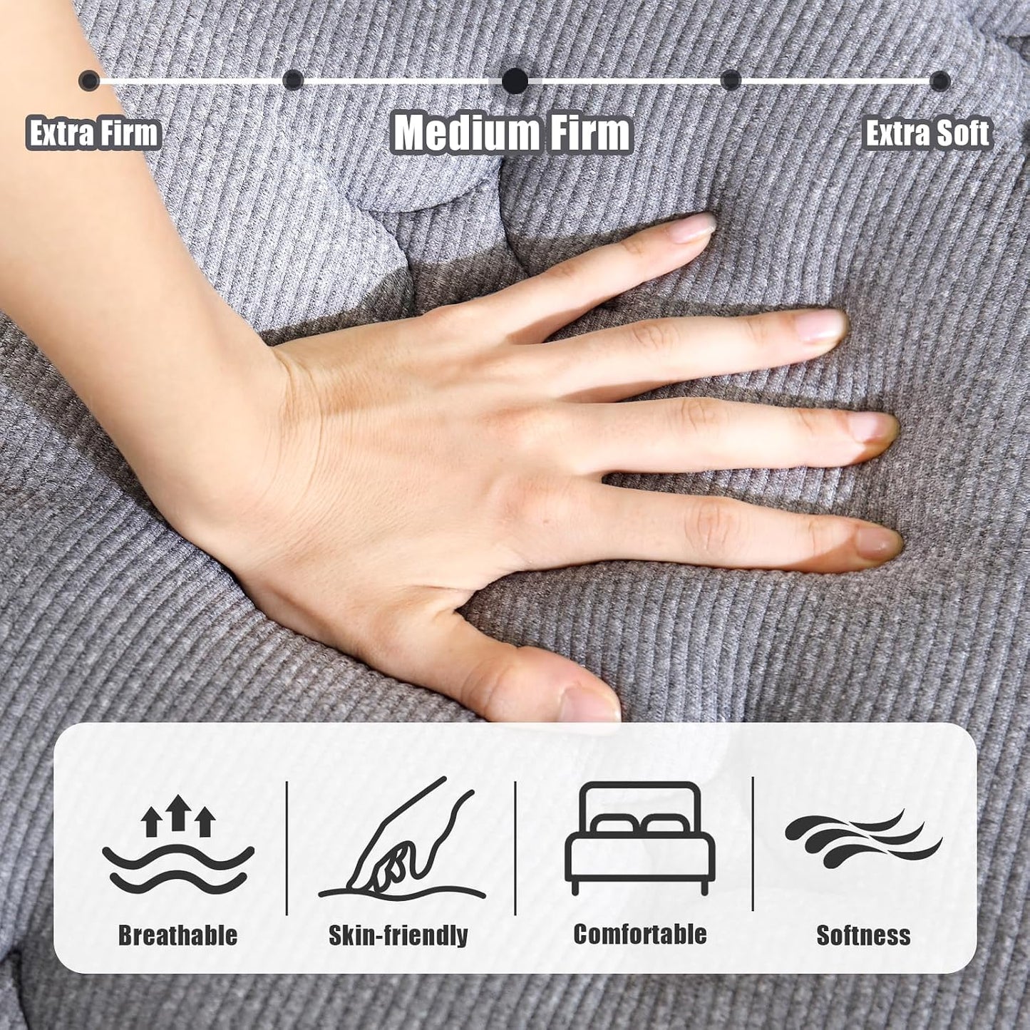 Vantto Memory Foam Hybrid Mattress, 10 Inch, Breathable Fabric Cover