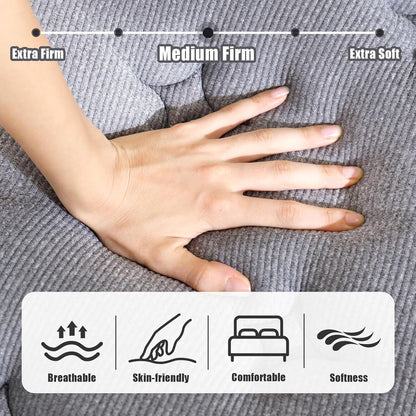Vantto Memory Foam Hybrid Mattress, 10 Inch, Breathable Fabric Cover