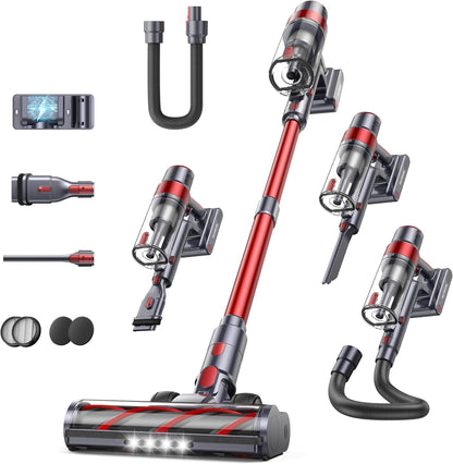 SunSare Cordless Vacuum Cleaner | 600W 50KPa, 65 Min Runtime | Touchscreen, AUTO Mode, Anti-Tangle | Pet Hair, Carpet & Hard Floors