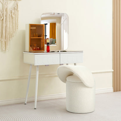 White Storage Ottoman Stool | 3-in-1 Seat, Footrest & Storage Box | Rosie