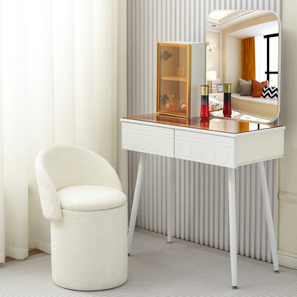 White Storage Ottoman Stool | 3-in-1 Seat, Footrest & Storage Box | Rosie