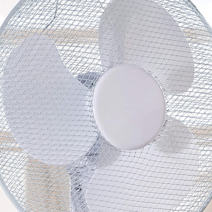 Daewoo 16" Pedestal Fan | Oscillating Floor Fan with Adjustable Height — White