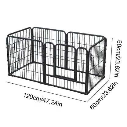 Indoor Dog Playpen 120cm | 6-Panel Stainless Steel Pet Fence & Kennel for Small/Medium Dogs, Rabbits & Cats