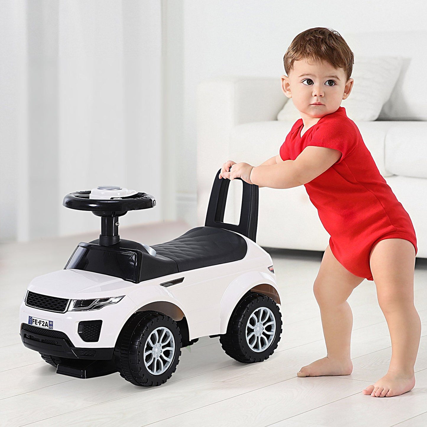 3-in-1 Ride-On Car with Horn, Wheel & Under-Seat Storage