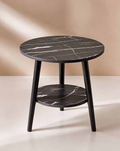 Nordic Design Coffee Table 60 × 60 × 52 cm – Modern Scandinavian Side Table for Living Room – Available in Black or White
