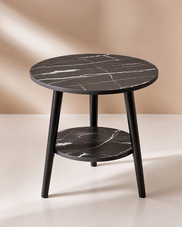 Nordic Design Coffee Table 60 × 60 × 52 cm – Modern Scandinavian Side Table for Living Room – Available in Black or White