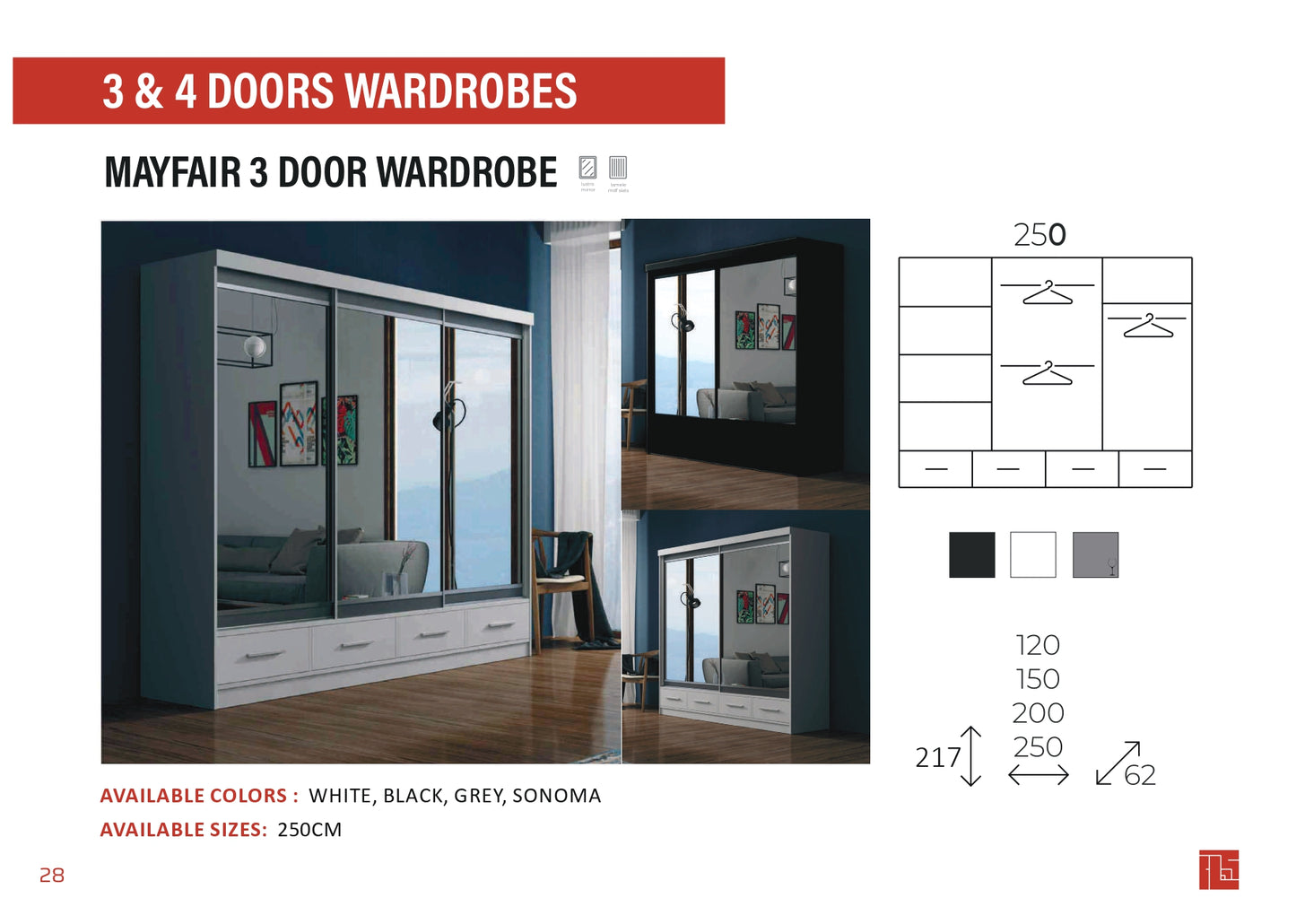 Mayfair 3 Door Wardrobe