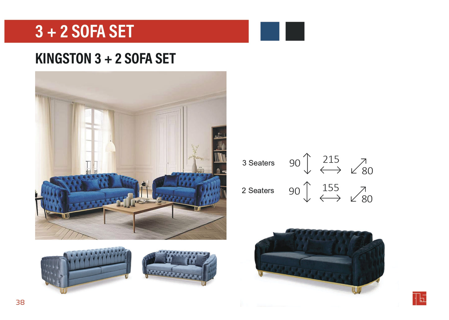 Kingston 3+2 Sofa Set