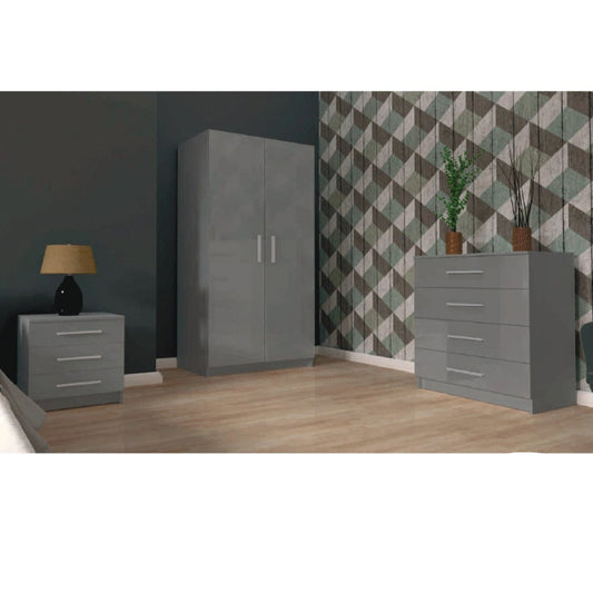 Bobby 2 Door High Gloss Wardrobe