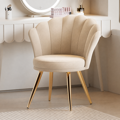 Velvet Accent Chair with Gold Metal Legs