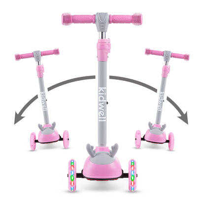 Kidwell ZOOCAR Deer 3-Wheel Balance Scooter with LED Light-Up Wheels – Kids Ages 3+