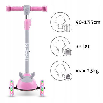 Kidwell ZOOCAR Deer 3-Wheel Balance Scooter with LED Light-Up Wheels – Kids Ages 3+