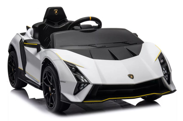 Kids Official White Lamborghini Autentica 12v Electric Ride on Car