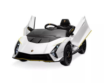 Kids Official White Lamborghini Autentica 12v Electric Ride on Car