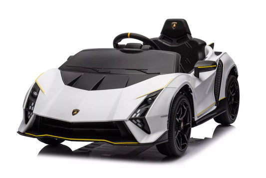 Kids Official White Lamborghini Autentica 12v Electric Ride on Car