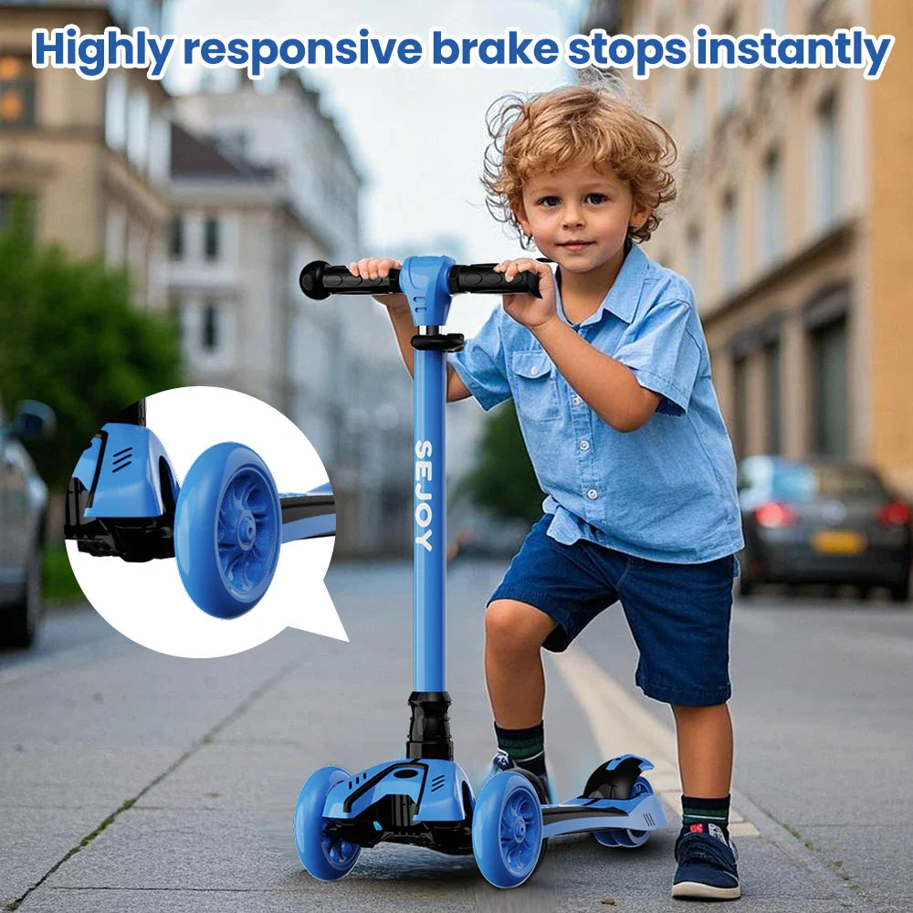 SEJOY 3-in-1 Kids Balance Scooter – Foldable, with Seat & Light-Up Wheels