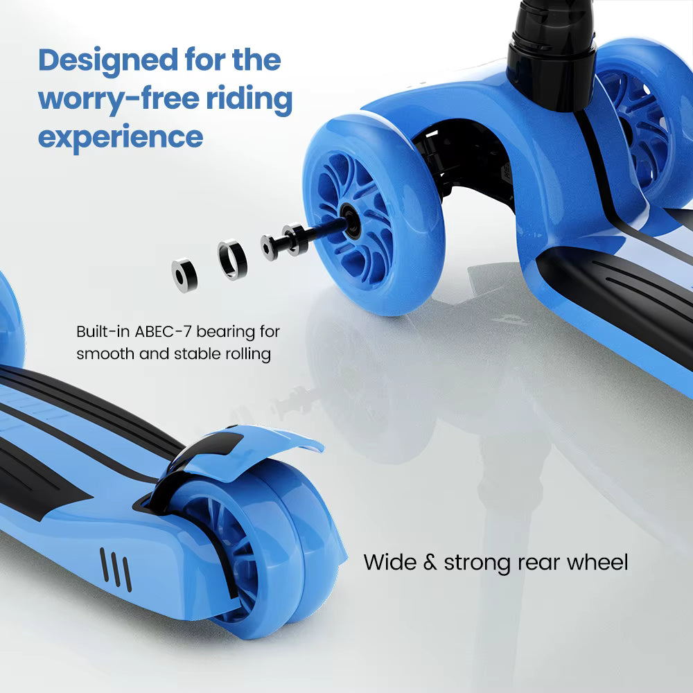 SEJOY 3-in-1 Kids Balance Scooter – Foldable, with Seat & Light-Up Wheels