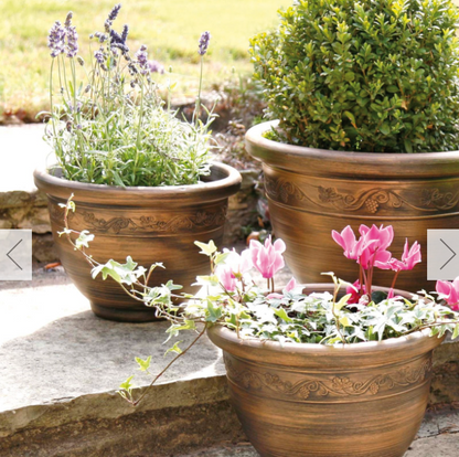 Pack of 4 Wenlock Antique Bronze effect planters
