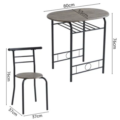 Breakfast Bar Dining Tables And 2 Chairs Set Black