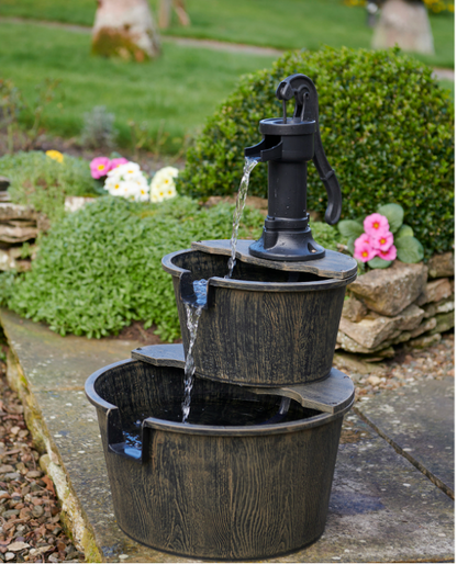 2 tier Barrel Solar Fountain