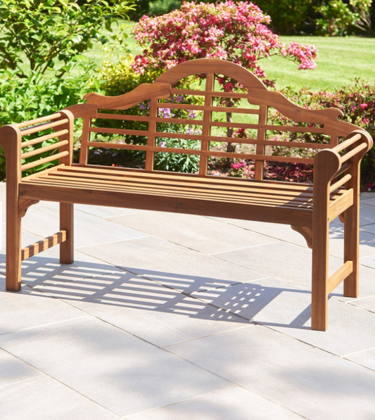 Greenhurst Lutyens Garden Bench – Solid Acacia Hardwood, Hand-Oiled Traditional Design