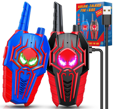 Rechargeable Kids Walkie Talkies – 2 Pack Two-Way Radio Toy with Type-C Charging, 300m Range & Drop-Proof Design – Ages 3+