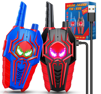 Rechargeable Kids Walkie Talkies – 2 Pack Two-Way Radio Toy with Type-C Charging, 300m Range & Drop-Proof Design – Ages 3+