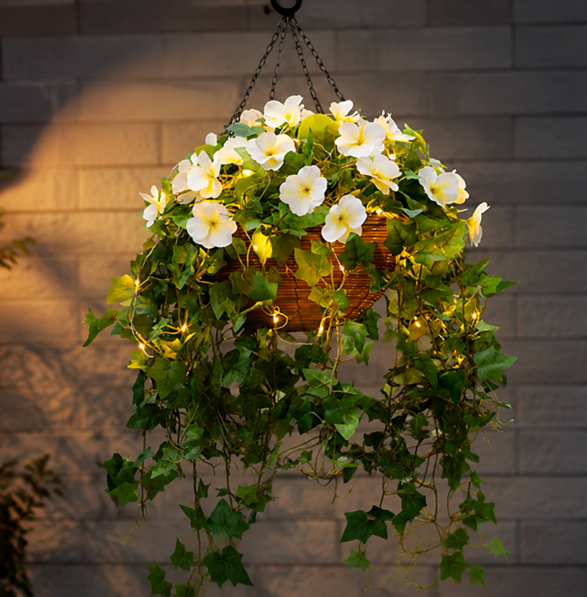 Pre-Lit Artificial Pansy Hanging Basket – Garden Reflections Outlet Series