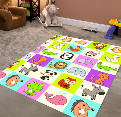 Kids Play Mat 180 × 200cm – Large Double-Sided Baby Crawling Mat, Soft, Thick, Water Resistant & Easy to Clean – Animal Design