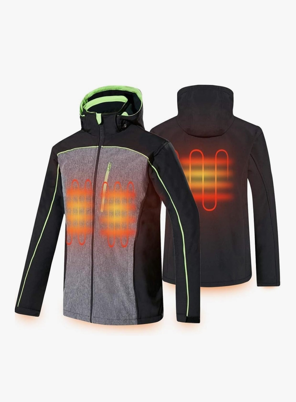 CONQUECO Heated Jacket hoddie Body Wamer: Electric Windproof &amp; Waterproof Jacket with 10000 mah Battery Pack - 3 Heating level for Sports &amp; Outdoor