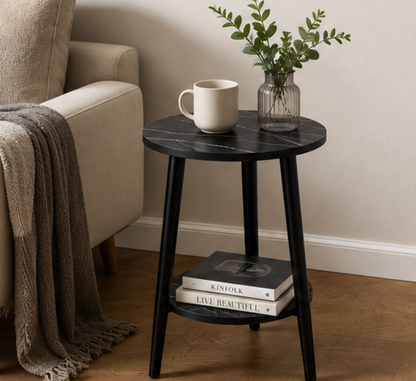 Nordic Design Coffee Table 60 × 60 × 52 cm – Modern Scandinavian Side Table for Living Room – Available in Black or White