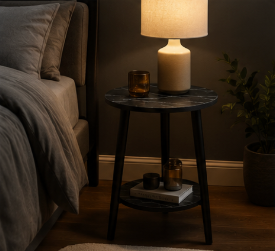 Nordic Design Coffee Table 60 × 60 × 52 cm – Modern Scandinavian Side Table for Living Room – Available in Black or White