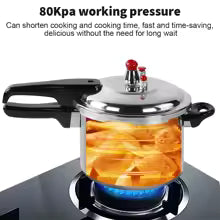 9L Aluminium Pressure Cooker – Large Capacity Stovetop Pressure Cooker with Safety Valves & Cool-Touch Handles – Family Size