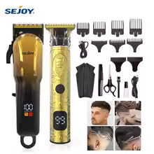 SEJOY Cordless Hair Clipper & Trimmer Kit for Men – Professional Barber Set with 9 Guards, LCD Display