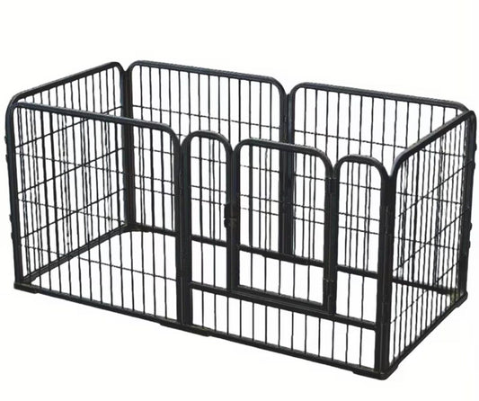 Indoor Dog Playpen 120cm | 6-Panel Stainless Steel Pet Fence & Kennel for Small/Medium Dogs, Rabbits & Cats
