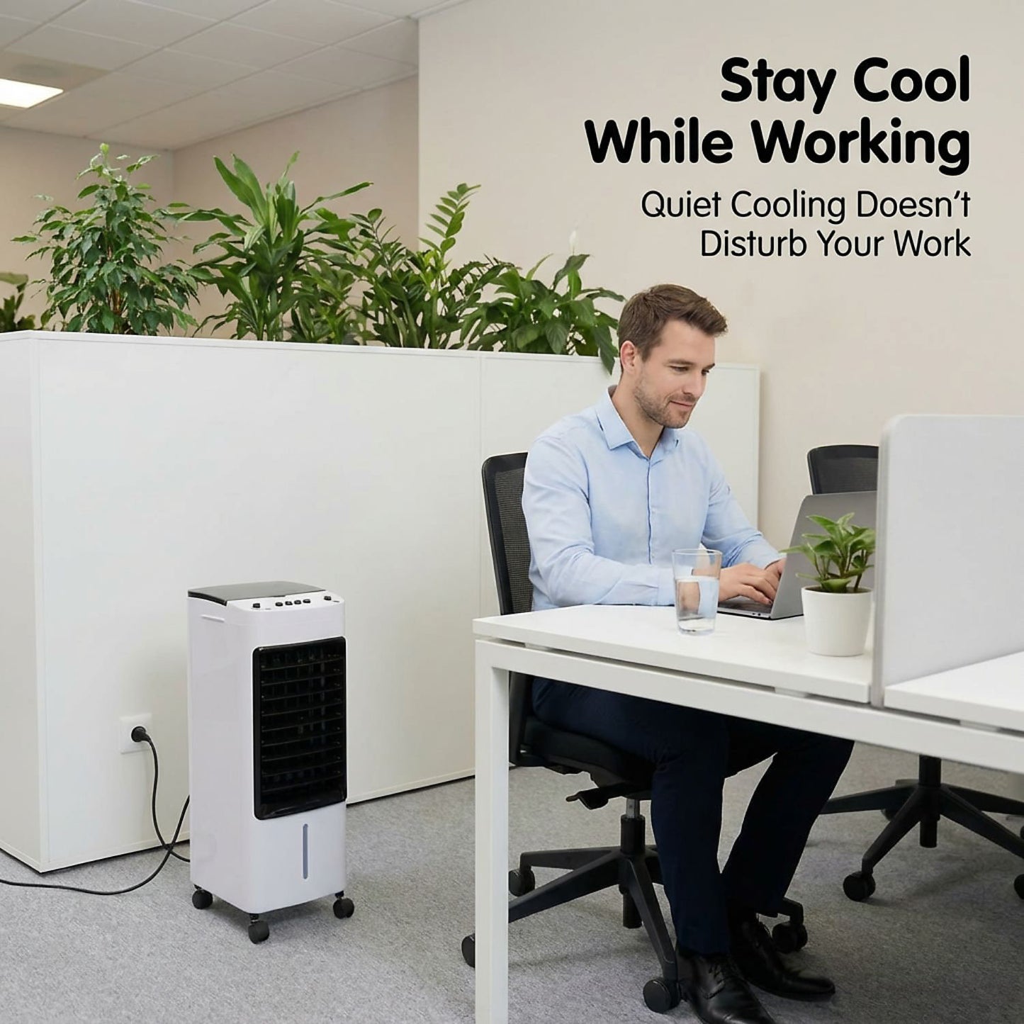 Alivio 4L Portable Air Cooler 65W with 3 Fan Speed, 3 Mode, 2 Ice Pack, 120 Degree Oscillation (White)