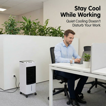 Alivio 4L Portable Air Cooler 65W with 3 Fan Speed, 3 Mode, 2 Ice Pack, 120 Degree Oscillation (White)