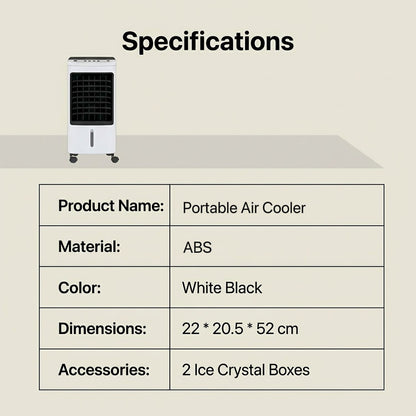 Alivio 4L Portable Air Cooler 65W with 3 Fan Speed, 3 Mode, 2 Ice Pack, 120 Degree Oscillation (White)
