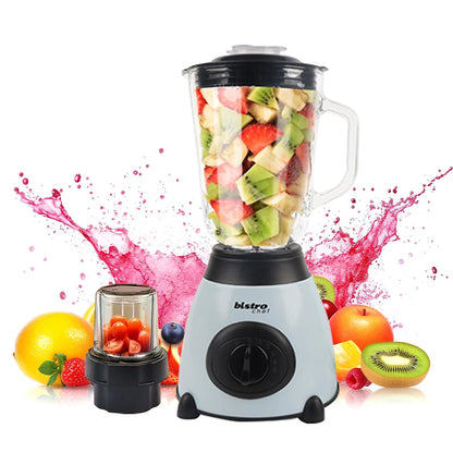 Bistro Chef 2-in-1 Ice Nuts Crushing Mixer Blender 850W Made from Glass & Stainless Steel (Green)