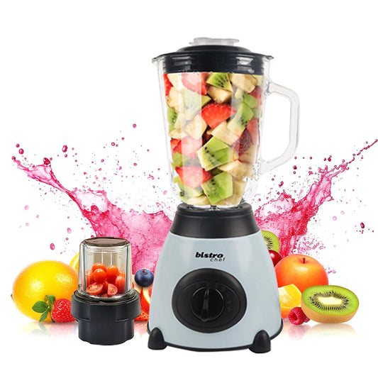 Bistro Chef 2-in-1 Ice Nuts Crushing Mixer Blender 850W Made from Glass & Stainless Steel (Green)