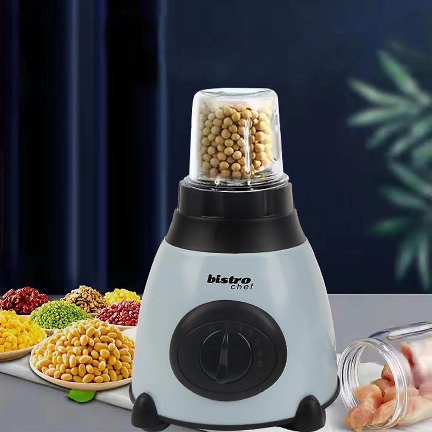 Bistro Chef 2-in-1 Ice Nuts Crushing Mixer Blender 850W (Blue)