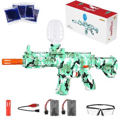 Gel Ball Gun Blaster Set – Includes 80,000 Beads & Protective Gear | Smooth Auto-Fire System | Great Gift for Outdoor Play