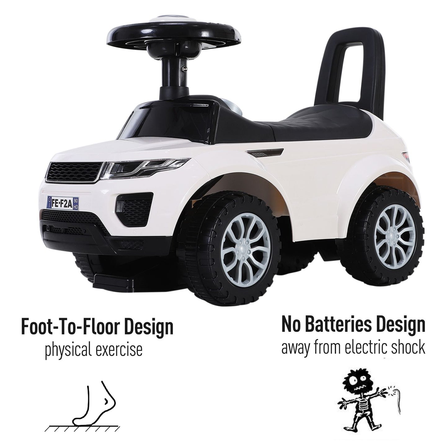 3-in-1 Ride-On Car with Horn, Wheel & Under-Seat Storage